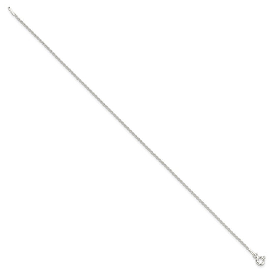 Sterling Silver 1.3mm Solid Rope Chain Anklet