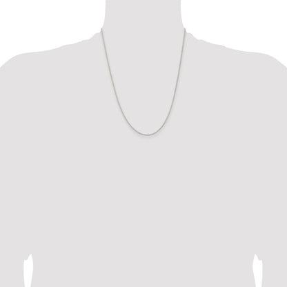 Sterling Silver Rhodium-plated 1.3mm Solid Rope Chain