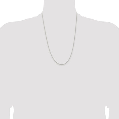 Sterling Silver Rhodium-plated 1.3mm Solid Rope Chain