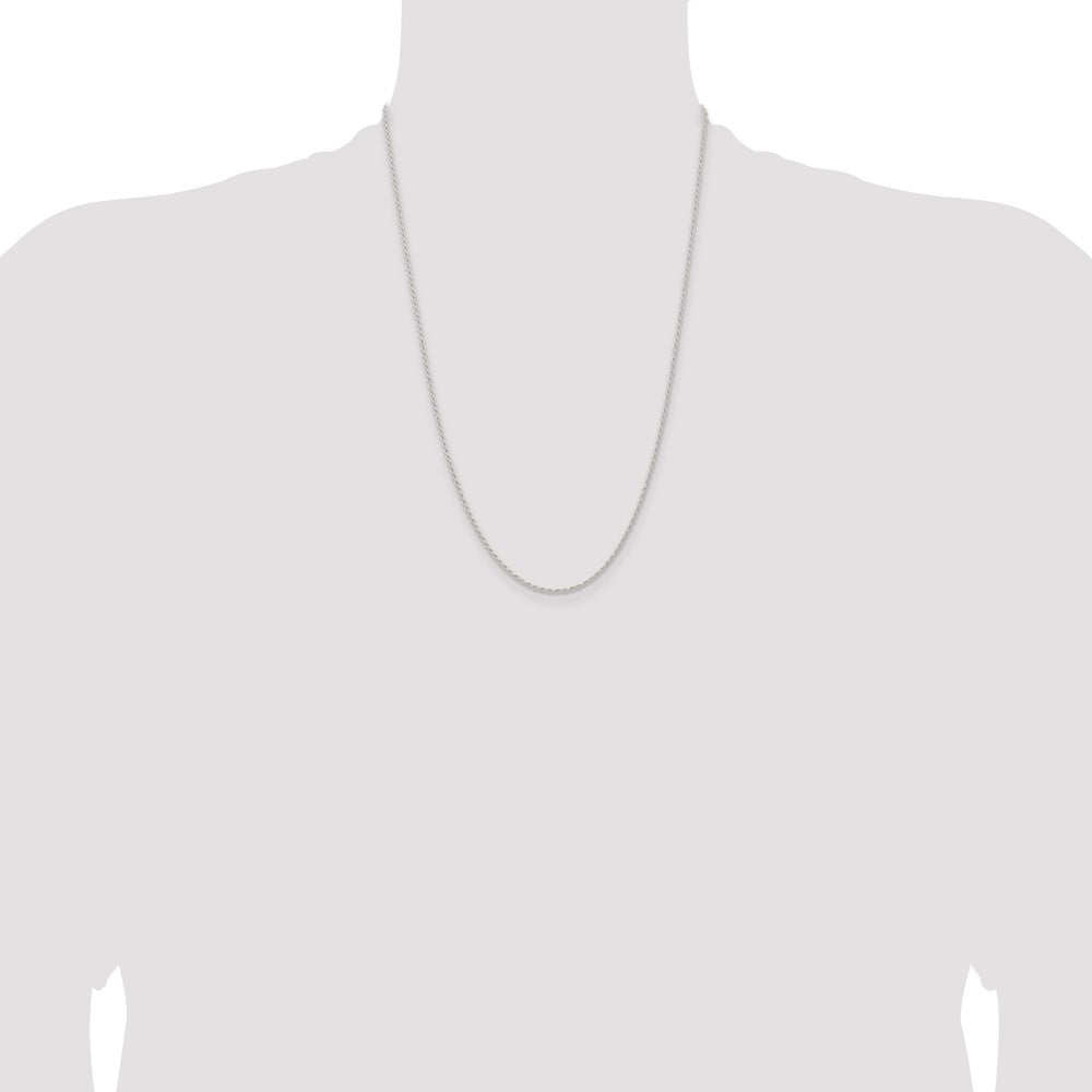 Sterling Silver 1.5mm Solid Rope Chain