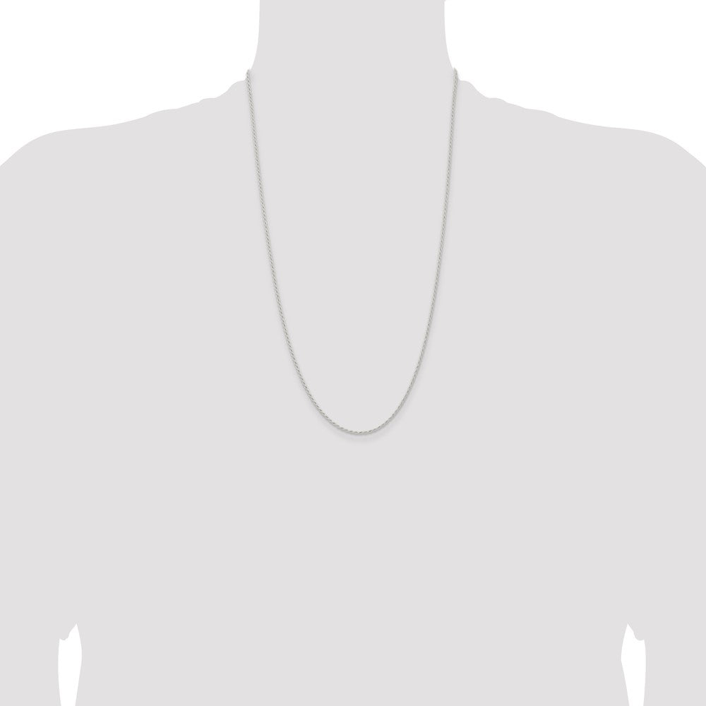Sterling Silver 1.5mm Solid Rope Chain