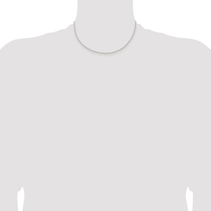 Sterling Silver Rhodium-plated 1.5mm Solid Rope Chain