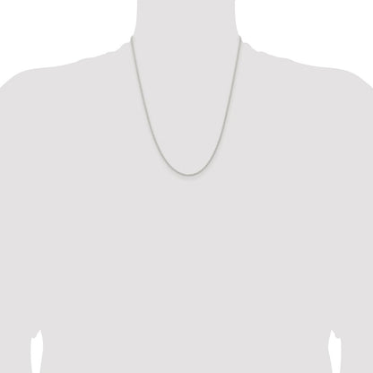 Sterling Silver Rhodium-plated 1.5mm Solid Rope Chain