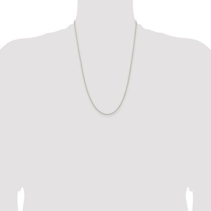Sterling Silver Rhodium-plated 1.5mm Solid Rope Chain