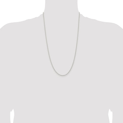 Sterling Silver Rhodium-plated 1.5mm Solid Rope Chain