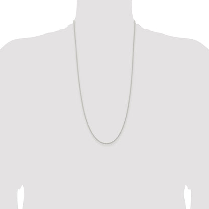 Sterling Silver Rhodium-plated 1.5mm Solid Rope Chain