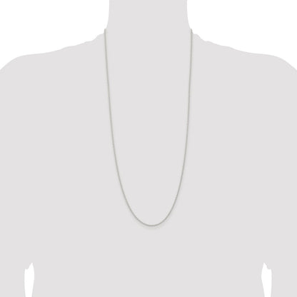 Sterling Silver Rhodium-plated 1.5mm Solid Rope Chain