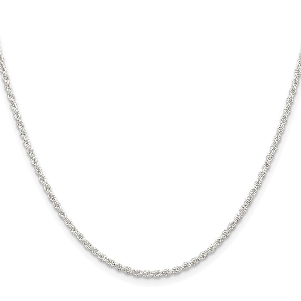 Sterling Silver Rhodium-plated 1.8mm Solid Rope Chain