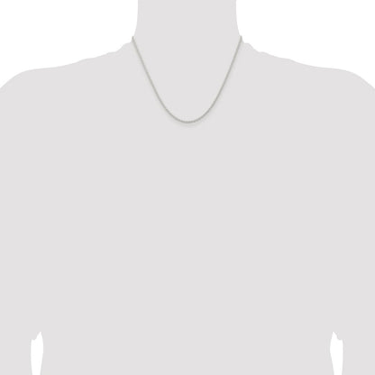 Sterling Silver Rhodium-plated 1.8mm Solid Rope Chain