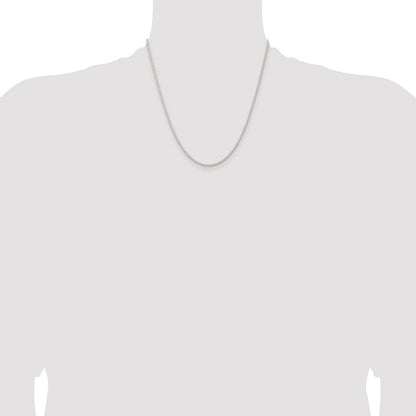 Sterling Silver Rhodium-plated 1.8mm Solid Rope Chain