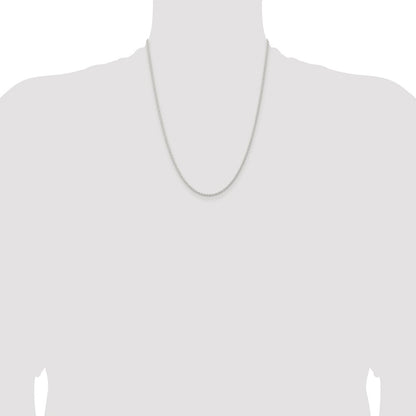 Sterling Silver Rhodium-plated 1.8mm Solid Rope Chain