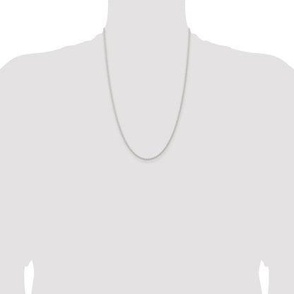 Sterling Silver Rhodium-plated 1.8mm Solid Rope Chain