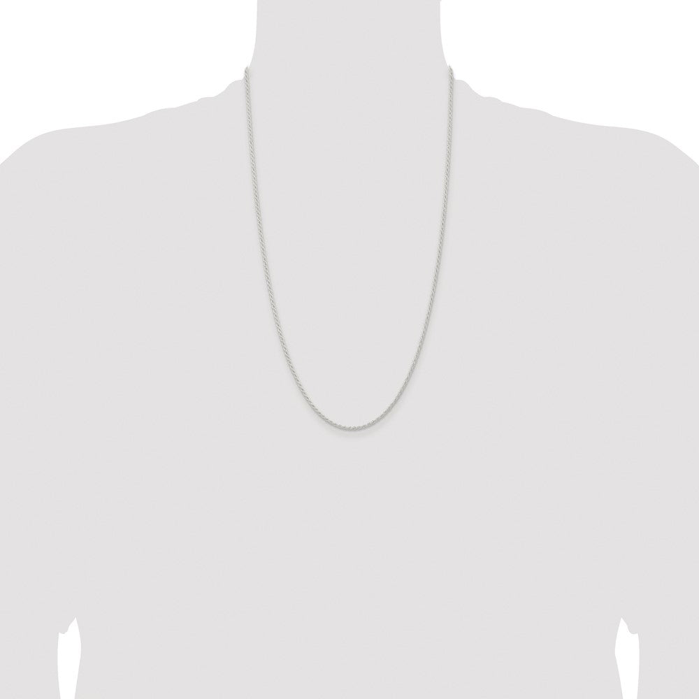 Sterling Silver Rhodium-plated 1.8mm Solid Rope Chain