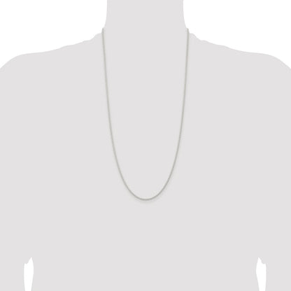 Sterling Silver Rhodium-plated 1.8mm Solid Rope Chain