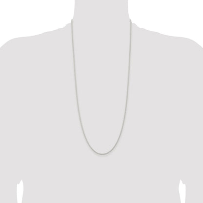 Sterling Silver Rhodium-plated 1.8mm Solid Rope Chain