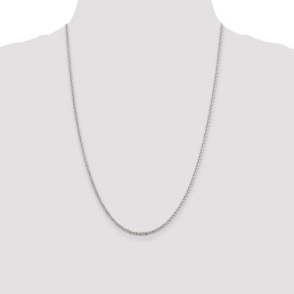 Sterling Silver 2.3mm Solid Rope Chain