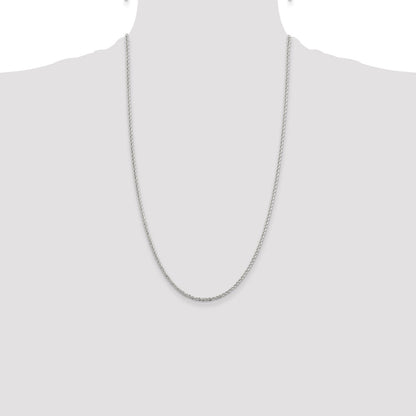Sterling Silver 2.3mm Solid Rope Chain