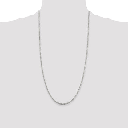 Sterling Silver 2.3mm Solid Rope Chain