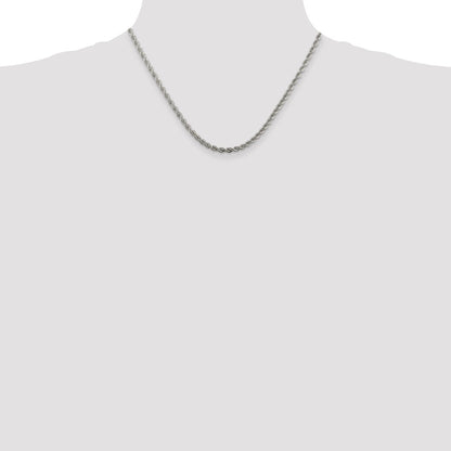 Sterling Silver 3mm Solid Rope Chain