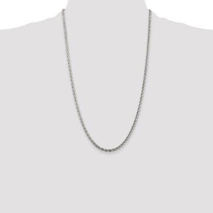 Sterling Silver 3mm Solid Rope Chain
