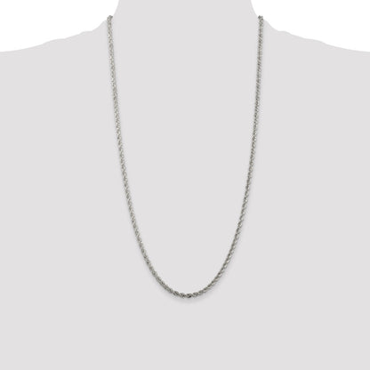 Sterling Silver 3mm Solid Rope Chain