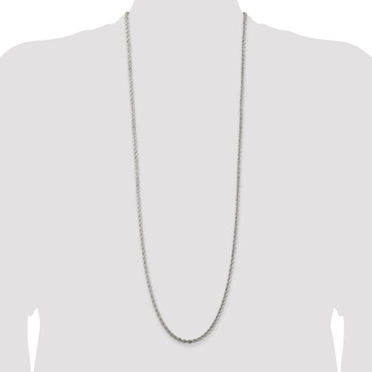 Sterling Silver 3mm Solid Rope Chain