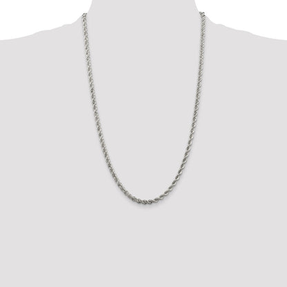 Sterling Silver 4.3mm Solid Rope Chain