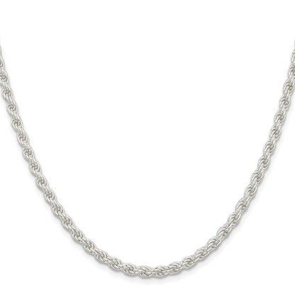 Sterling Silver Rhodium-plated 4.5mm Solid Rope Chain