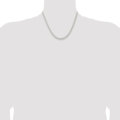 Sterling Silver Rhodium-plated 4.5mm Solid Rope Chain