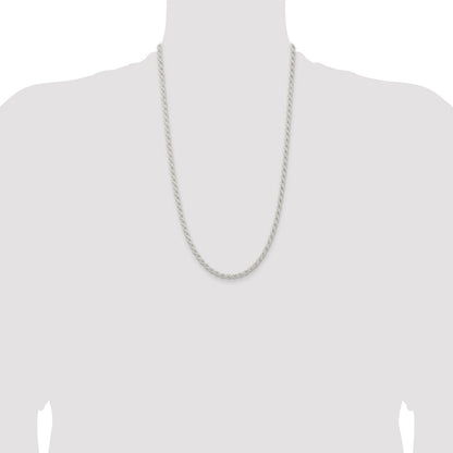 Sterling Silver Rhodium-plated 4.5mm Solid Rope Chain