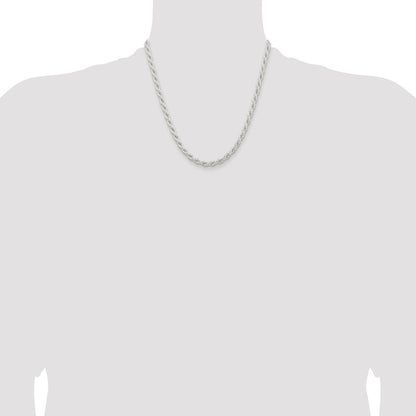 Sterling Silver 5mm Solid Rope Chain