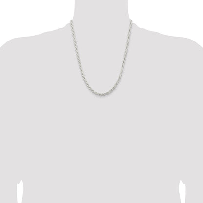 Sterling Silver 5mm Solid Rope Chain