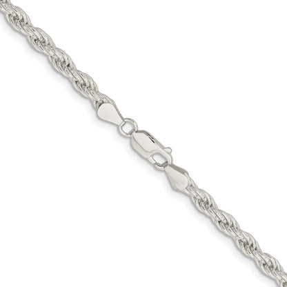 Sterling Silver Rhodium-plated 5mm Solid Rope Chain