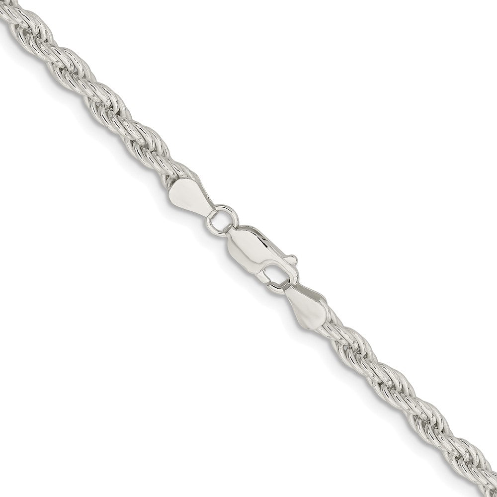 Sterling Silver Rhodium-plated 5mm Solid Rope Chain