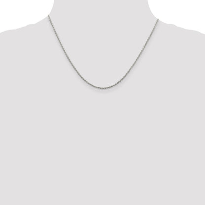 Sterling Silver Rhodium-plated 1.5mm Diamond-Cut Spiga Chain