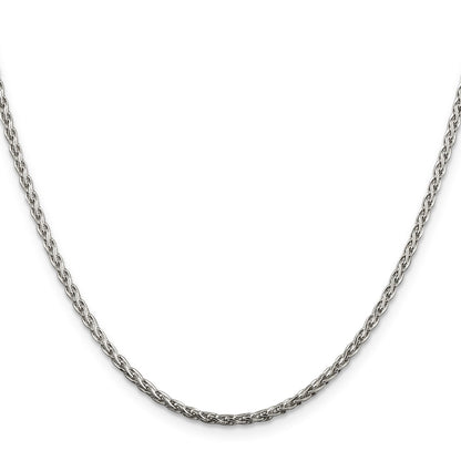 Sterling Silver 2mm Diamond-cut Spiga Chain w/4in ext.