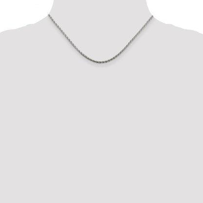 Sterling Silver 2mm Diamond-cut Spiga Chain