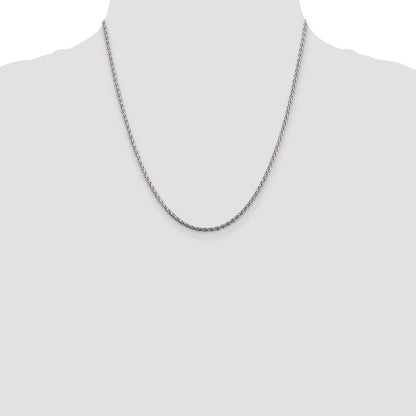 Sterling Silver 2mm Diamond-cut Spiga Chain