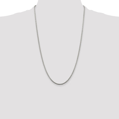 Sterling Silver 2mm Diamond-cut Spiga Chain