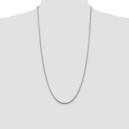 Sterling Silver 2mm Diamond-cut Spiga Chain