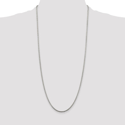 Sterling Silver 2mm Diamond-cut Spiga Chain