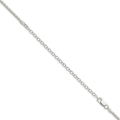 Sterling Silver 2mm Diamond-cut Spiga Chain w/4in ext.