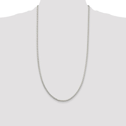 Sterling Silver 2.75mm Diamond-cut Spiga Chain