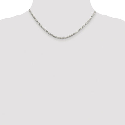 Sterling Silver Rhodium-plated 2.75mm Diamond-cut Spiga Chain