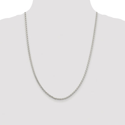 Sterling Silver Rhodium-plated 2.75mm Diamond-cut Spiga Chain