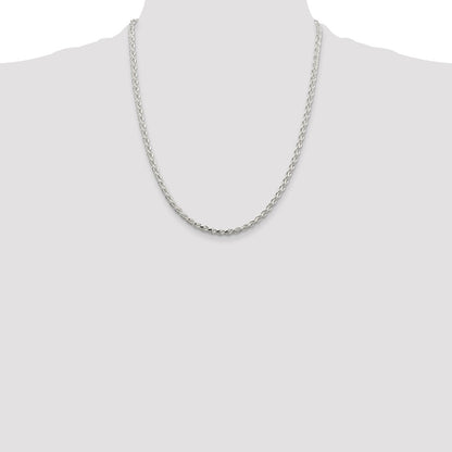 Sterling Silver 3.5mm Diamond-cut Spiga Chain