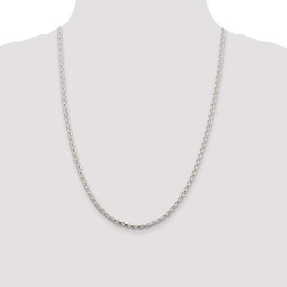 Sterling Silver 3.5mm Diamond-cut Spiga Chain