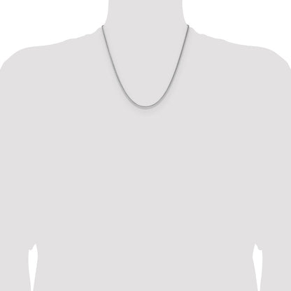 Sterling Silver Rhodium-plated 2.1mm Diamond-cut Square Spiga Chain