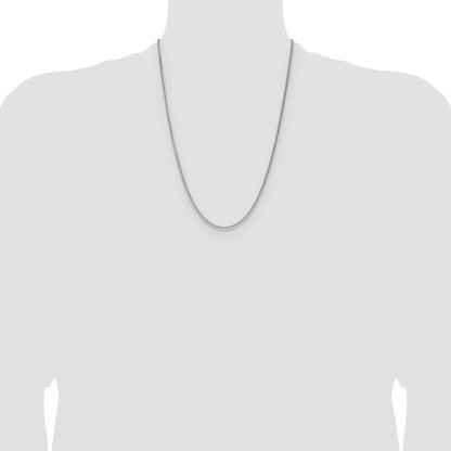 Sterling Silver Rhodium-plated 2.1mm Diamond-cut Square Spiga Chain