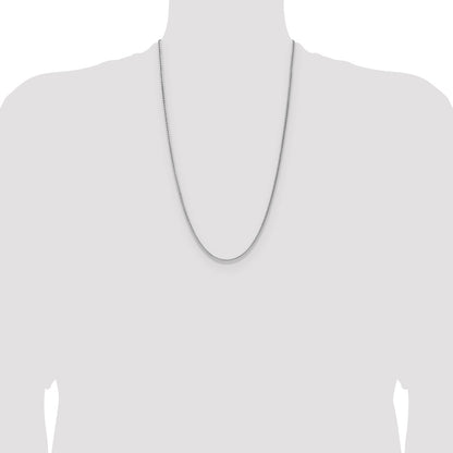 Sterling Silver Rhodium-plated 2.1mm Diamond-cut Square Spiga Chain